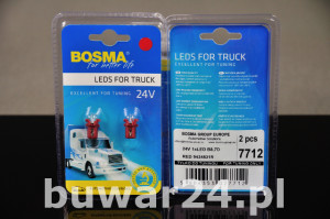 ŻARÓWKA /7712/ 24V LED B8,7d czerwona
