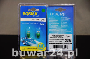 ŻARÓWKA /3592/ 12V LED T10 Zielony Wide Viewing