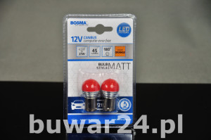 ŻARÓWKA /5370/ 12V LED 9xSMD BAU15s ORANGE MAT 2 szt