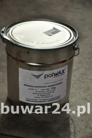 WAZELINA TECHNICZNA WYSOKOTOPLIWA 5L- 4 kg