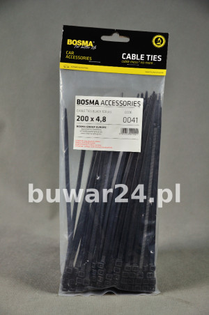 BOSMA OPASKA ZACISKOWA 4,8x200 mm Trytytki czarne