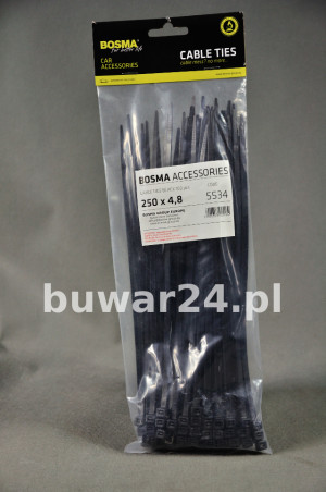 BOSMA OPASKA ZACISKOWA 4,8x250 mm Trytytki czarne