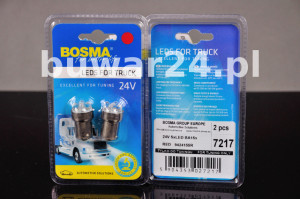 ŻARÓWKA /7217/ 24V 5xLED BA15s RED