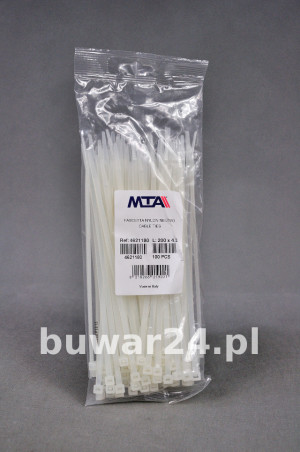 OPASKA ZACISKOWA 200x4,8 a 100 szt biała TRYTYTKI