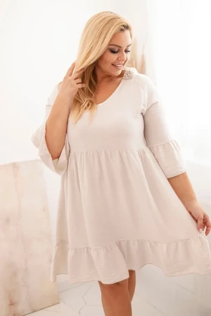 Sukienka plus size z ażurowymi plecami ( r. 44-50) - 100 % wiskoza