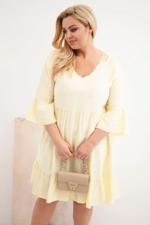 Sukienka plus size z ażurowymi plecami ( r. 44-50) - 100 % wiskoza