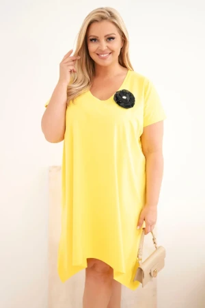 Sukienka Plus Size bawełniana z broszką ( r. 48-56) mode 6760