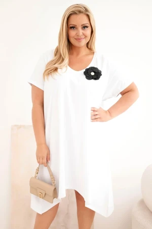 Sukienka Plus Size bawełniana z broszką ( r. 48-56) mode 6760