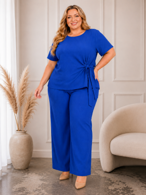 Komplet plus size z wiązaniem z boku ( r. 48-54)
