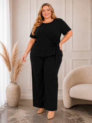 Komplet plus size z wiązaniem z boku ( r. 48-54)