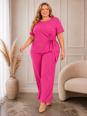 Komplet plus size z wiązaniem z boku ( r. 48-54)