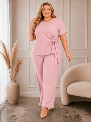 Komplet plus size z wiązaniem z boku ( r. 48-54)