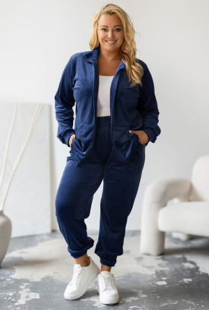 Welurowy komplet dresowy plus size rozpinany ( r. 44-50) BESTSELLER