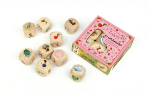 Erdbeerinchen Erdbeerfee. Erzählwürfel-Spiel 9 Holzwürfel mit Spielanleitung