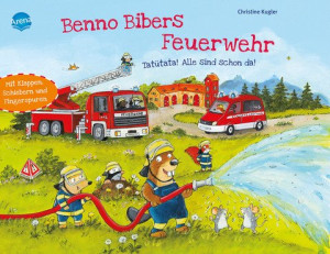 Benno Bibers Feuerwehr. Tatütata! Alle sind schon da! Pappbilderbuch mit Klappen, Schiebern und Fingerspuren ab 2 Jahren