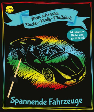 Mein schönster Krickel-Kratz-Malblock. Spannende Fahrzeuge 24 magische Bilder und ein Holzstift