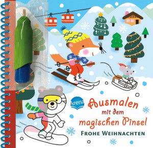 Ausmalen mit dem magischen Pinsel. Frohe Weihnachten Malbuch mit Wassertankstift für Kinder ab 3 Jahren