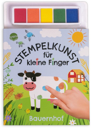 Stempelkunst für kleine Finger. Bauernhof Fingerstempeln für Kinder ab 3 Jahren mit 5 Stempelkissen