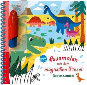 Ausmalen mit dem magischen Pinsel. Dinosaurier Malbuch mit Wassertankstift für Kinder ab 3 Jahren
