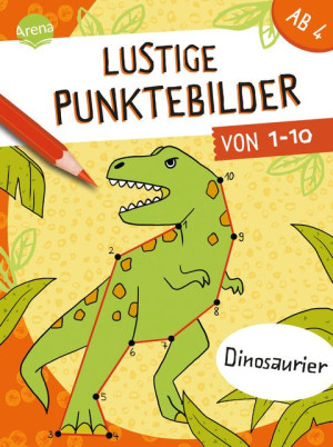 Lustige Punktebilder von 1-10. Dinosaurier Von Punkt-zu-Punkt-Rästelblock für Kinder ab 4 Jahren