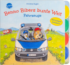 Benno Bibers bunte Welt. Fahrzeuge Pappbilderbuch ab 18 Monaten mit Verwandelschiebern und Register
