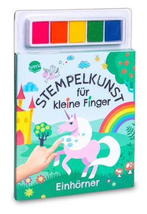 Stempelkunst für kleine Finger. Einhörner Fingerstempeln für Kinder ab 3 Jahren mit 5 Stempelkissen