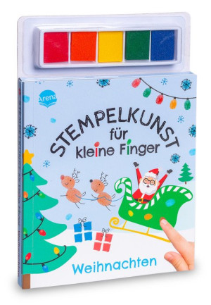Stempelkunst für kleine Finger. Weihnachten Fingerstempeln für Kinder ab 3 Jahren mit 5 Stempel-Farben