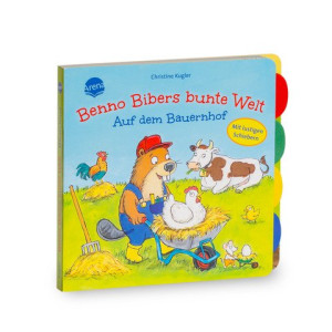 Benno Bibers bunte Welt. Auf dem Bauernhof Pappbilderbuch ab 18 Monaten mit Verwandelschiebern und Register