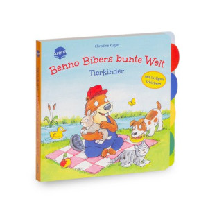 Benno Bibers bunte Welt. Tierkinder Pappbilderbuch ab 18 Monaten mit Verwandelschiebern und Register