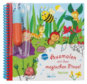 Ausmalen mit dem magischen Pinsel. Natur Malbuch mit Wassertankstift für Kinder ab 3 Jahren