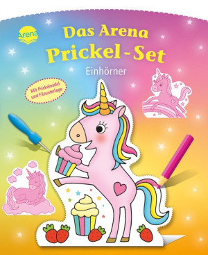 Das Arena Prickel-Set. Einhörner Mit Filzmatte und Prickelnadel Aufstellfiguren ausstanzen, ideale Vorübung für Kindergartenkinder zum Schneiden,...