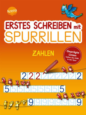 Erstes Schreiben mit Spurrillen. Zahlen Übungsblock zum Schreiben lernen mit geprägten Zahlen, für ein klares Schriftbild, einfache Stiftführung,...