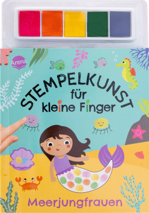 Stempelkunst für kleine Finger. Meerjungfrauen Fingerstempeln für Kinder ab 3 Jahren mit 5 Stempelkissen. Beschäftigung Kleinkinder. Gemeinsam...