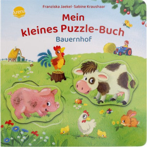 Mein kleines Puzzle-Buch. Bauernhof Pappbilderbuch mit drei großen Puzzleteilen. Beschäftigung. Geschenk. Vorlesen und spielen für Kleinkinder