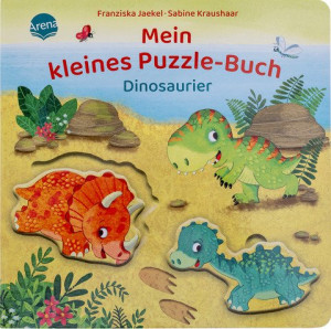 Mein kleines Puzzle-Buch. Dinosaurier Pappbilderbuch mit drei großen Puzzleteilen. Beschäftigung. Geschenk. Vorlesen und spielen für Kleinkinder