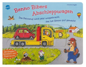Benno Bibers Abschleppwagen. Das Fahrzeug wird jetzt weggebracht, das hat Benno gut gemacht Pappbilderbuch zum Mitmachen für Fahrzeugfans ab 2...