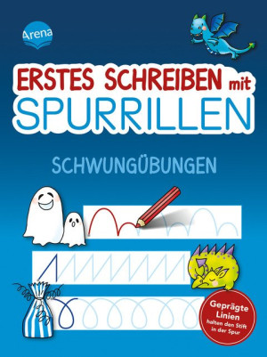 Erstes Schreiben mit Spurrillen. Schwungübungen Übungsblock zum Schreiben lernen mit geprägten Schwüngen, für ein klares Schriftbild, einfache...