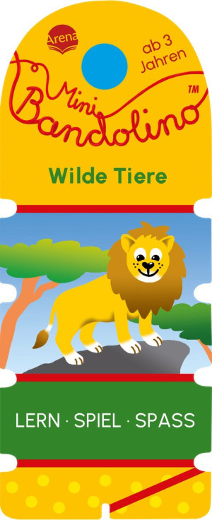 Mini Bandolino. Wilde Tiere Lernspiel mit Lösungskontrolle für Kinder ab 3 Jahren. Stabiler Fächer und dicke Schnur für kleine Hände