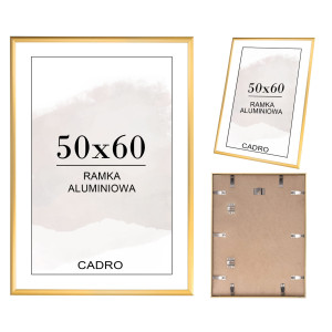 Ramka 50x60 ramki na zdjęcia aluminiowa złota