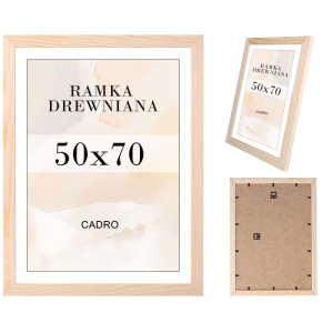Ramka 50x70 ramki na zdjęcia drewniana surowa B2