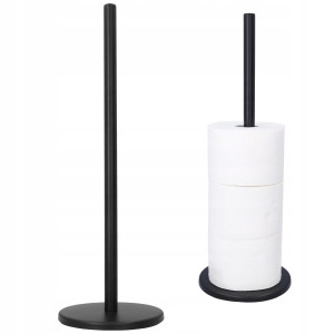 Stojak na papier toaletowy stalowy czarny mat 45cm