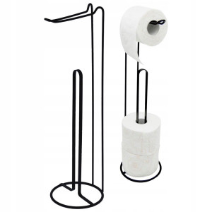 Stojak na papier toaletowy uchwyt czarny loft