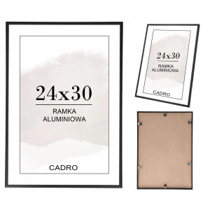 RAMKA NA ZDJĘCIA CZARNA RAMA ALUMINIOWA 24x30