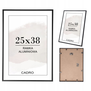 Ramka 25x38 ramki na zdjęcia czarna aluminiowa