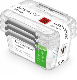 Pojemniki MOXOM Antibacterial w zestawie 3 x 0,5l dla organizacji domu