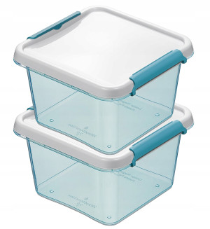 Zestaw MOXOM Arctic Line 2x 3l pojemniki z dopasowanymi wymiarami i świeżymi barwami na żywność