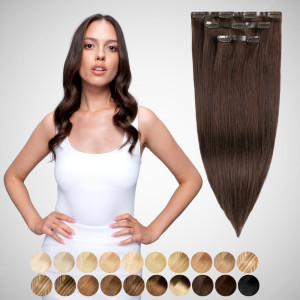 Włosy doczepiane na wesele. Bezszwowe włosy naturalne Clip In niecieniowane 40 cm 3 taśmy 40 gramów #22/60 Różany blond SALE