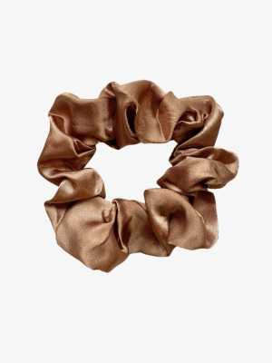 Satynowa gumka do włosów scrunchie złota