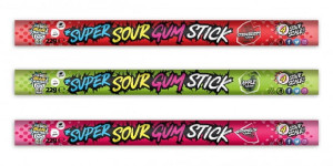 Brain Blasterz Sour Gum Stick 22g Ekstremalnie kwaśna guma do żucia o smaku owocowym