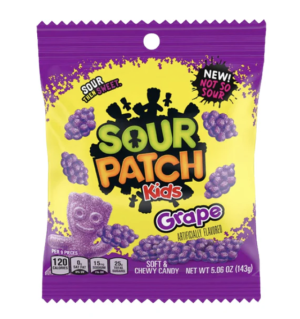 Sour Patch Kids Grape 101g Kwaśne żelki o smaku winogronowym